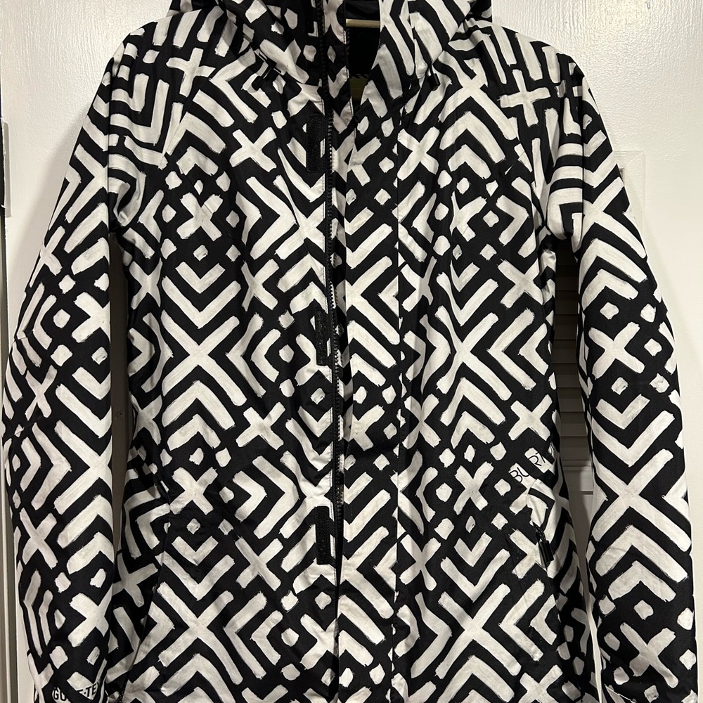 Burton Women’s Black and White Geometric Snowboard Jacket XS